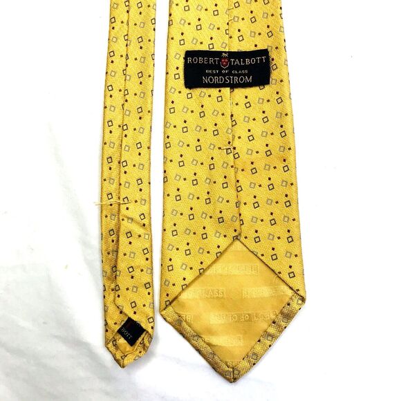 Robert Talbott Best of Class T Tie Square Geometric Gold Yellow Silk Nordstrom - Picture 10 of 10
